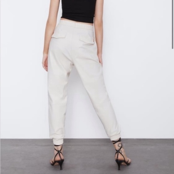 ZARA Power Stretch Cream Utility Jogger Pants - Picture 3 of 12